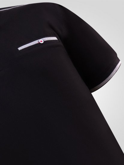 D555 Potts Jersey Polo With Jacquard Collar & Cuffs Juoda - Polo marškinėliai - Polo marškinėliai - 2XL-8XL