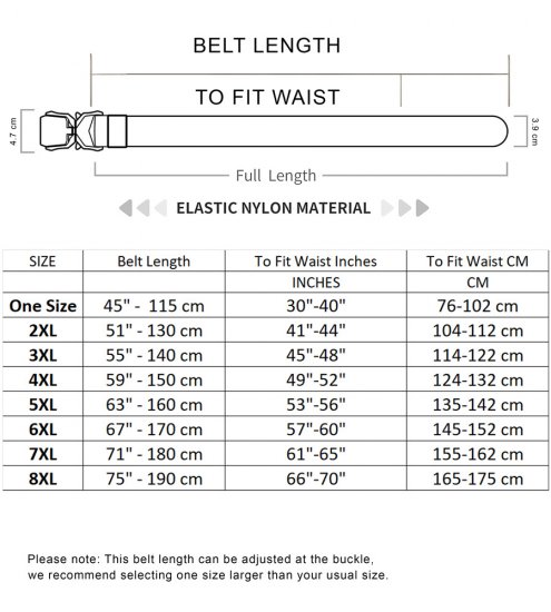 D555 Dale Tactical Stretch Webbing Belt with Heavy Duty Quick Release Buckle Black - Diržai - Didelių dydžių diržai - W40-W70/2XL-8XL