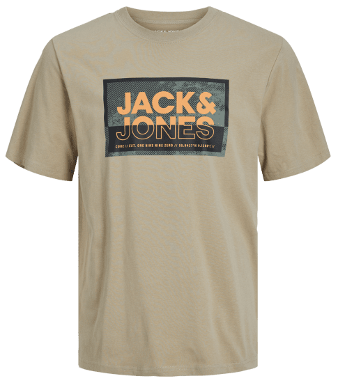Jack & Jones JCOLOGAN T-Shirt Crockery - Marškinėliai - Marškinėliai - 2XL-14XL