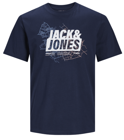 Jack & Jones JCOMAP LOGO T-Shirt Navy Blazer - Marškinėliai - Marškinėliai - 2XL-14XL