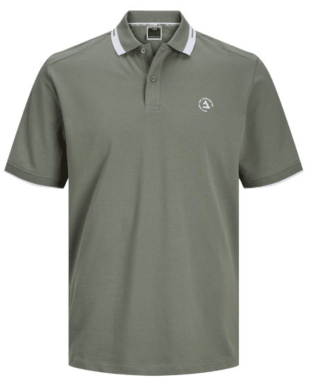 Jack & Jones JCOHASS LOGO Polo Agave Green - Polo marškinėliai - Polo marškinėliai - 2XL-8XL