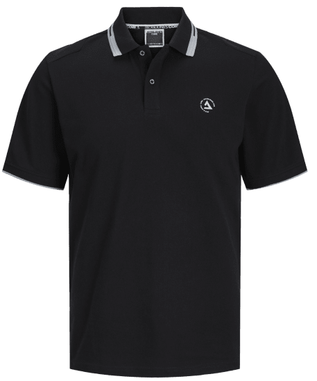 Jack & Jones JCOHASS LOGO Polo Black - Polo marškinėliai - Polo marškinėliai - 2XL-8XL