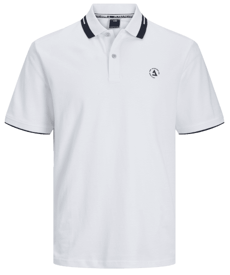 Jack & Jones JCOHASS LOGO Polo White - Polo marškinėliai - Polo marškinėliai - 2XL-8XL