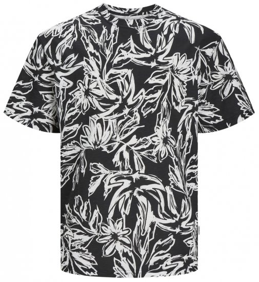 Jack & Jones JORLAFAYETTE AOP T-Shirt Black - Marškinėliai - Marškinėliai - 2XL-14XL