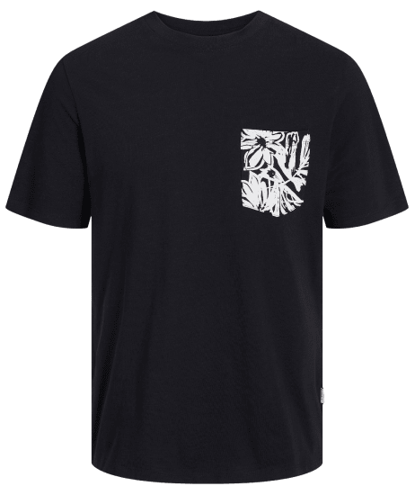 Jack & Jones JORLAFAYETTE POCKET T-Shirt Black - Marškinėliai - Marškinėliai - 2XL-14XL