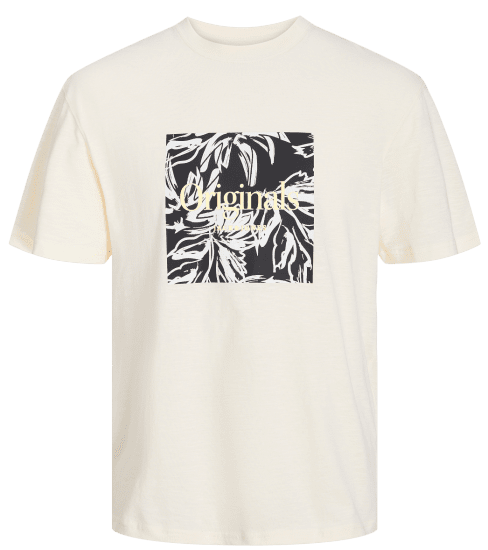 Jack & Jones JORLAFAYETTE BRANDING T-Shirt Buttercream - Marškinėliai - Marškinėliai - 2XL-14XL