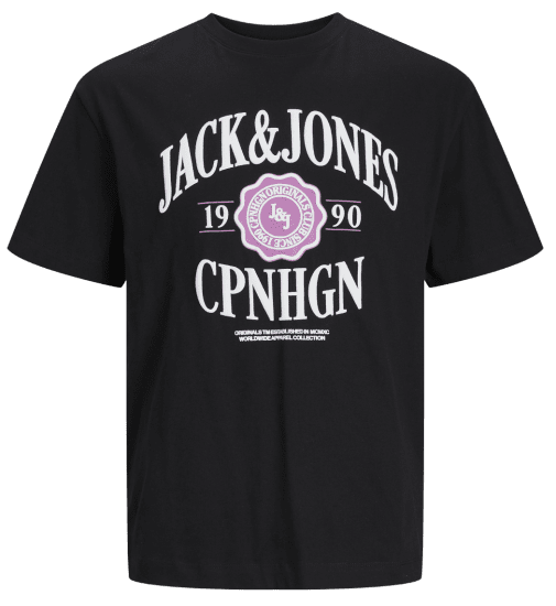 Jack & Jones JORLUCCA BRANDING T-Shirt Black - Marškinėliai - Marškinėliai - 2XL-14XL