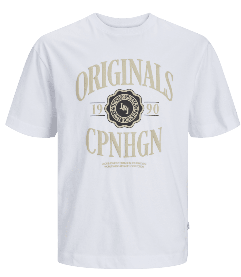 Jack & Jones JORLUCCA BRANDING T-Shirt Bright White - Marškinėliai - Marškinėliai - 2XL-14XL