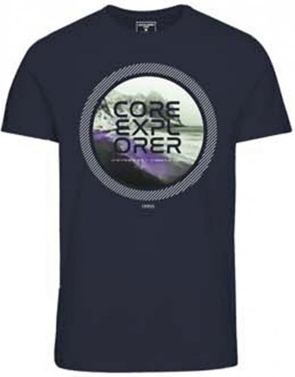 Jack & Jones JCOLOGO PRINT T-Shirt Navy Blazer - Marškinėliai - Marškinėliai - 2XL-14XL