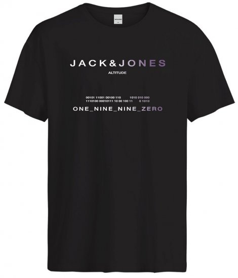 Jack & Jones JCORIOT T-Shirt Black - Marškinėliai - Marškinėliai - 2XL-14XL