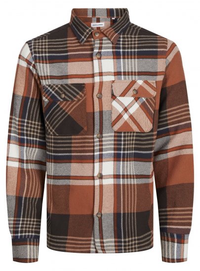 Jack & Jones Darren Flannel Overshirt ruda - Marškiniai - Marškiniai - 2XL-8XL