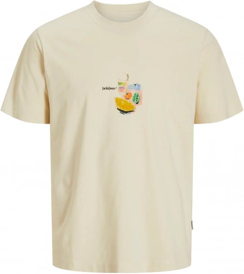 Jack & Jones Varenna Crew Neck T-Shirt Antique White - Marškinėliai - Marškinėliai - 2XL-14XL