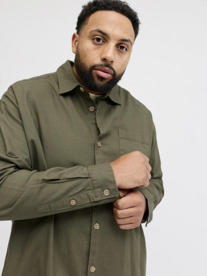 Jack & Jones Tristan Overshirt chaki - Marškiniai - Marškiniai - 2XL-8XL