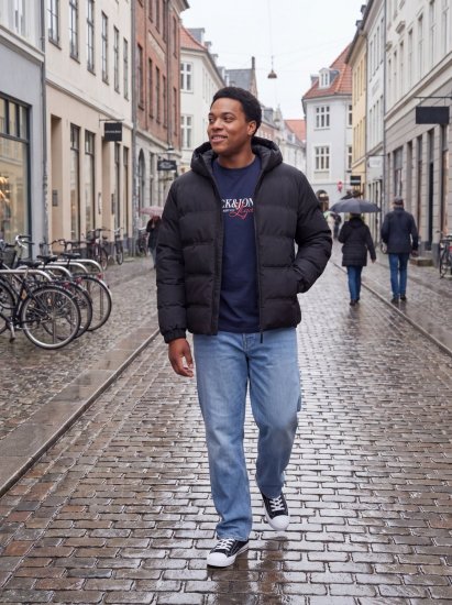 Jack & Jones Sage Pūsta striukė Juoda - Didelės vyriškos striukės - Didelės vyriškos striukės