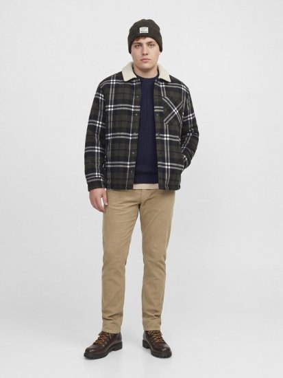 Jack & Jones Zac Teddy Marškinių tipo striukė Žalia - Didelės vyriškos striukės - Didelės vyriškos striukės