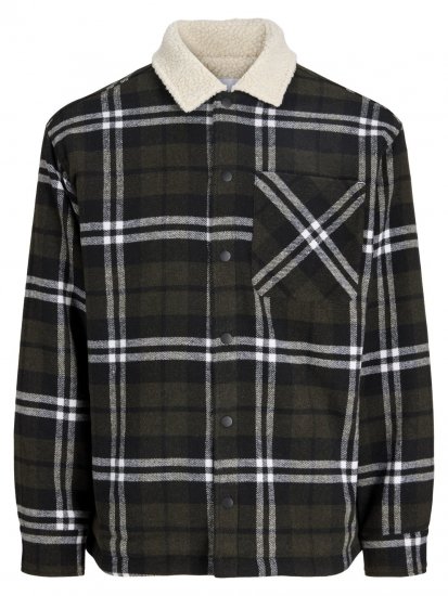 Jack & Jones Zac Teddy Marškinių tipo striukė Žalia - Didelės vyriškos striukės - Didelės vyriškos striukės
