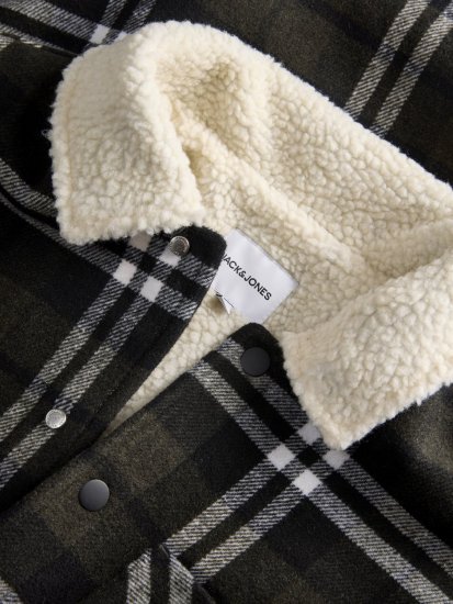 Jack & Jones Zac Teddy Marškinių tipo striukė Žalia - Didelės vyriškos striukės - Didelės vyriškos striukės