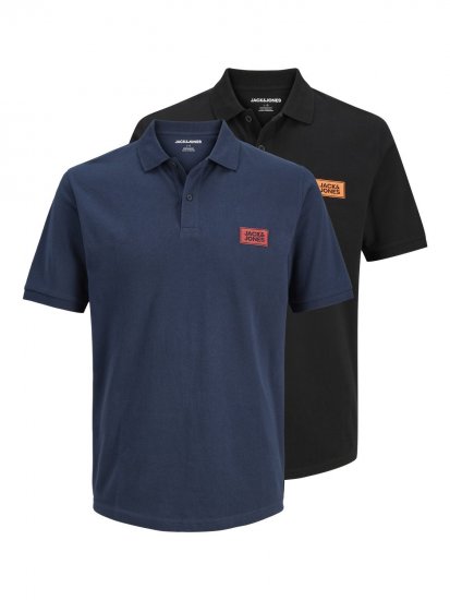Jack & Jones Rush polo marškinėliai 2 vnt juoda/tamsiai mėlyna - Polo marškinėliai - Polo marškinėliai - 2XL-8XL