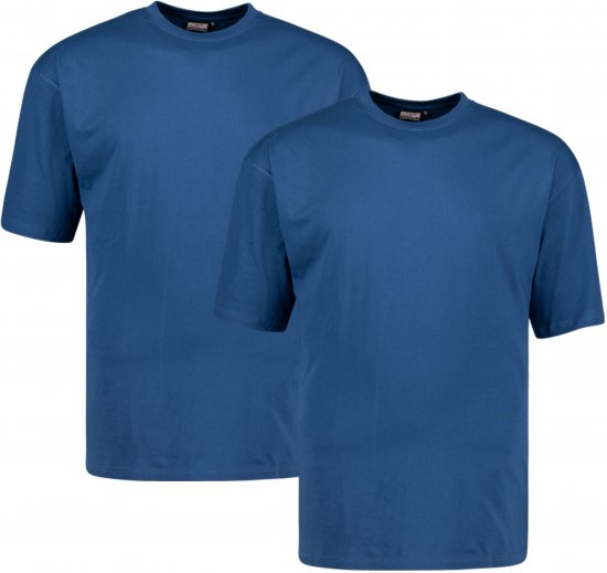 Adamo Marlon Comfort fit 2-pack T-shirt Denim Blue - Marškinėliai - Marškinėliai - 2XL-14XL