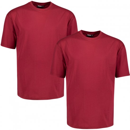 Adamo Marlon Comfort fit 2-pack T-shirt Burgundy - Marškinėliai - Marškinėliai - 2XL-14XL