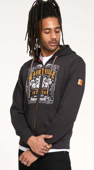 D555 KNEBWORTH Full Zip Hoody With Chest Print Black - Megztiniai ir džemperiai - Megztiniai ir Džemperiai - 2XL-14XL
