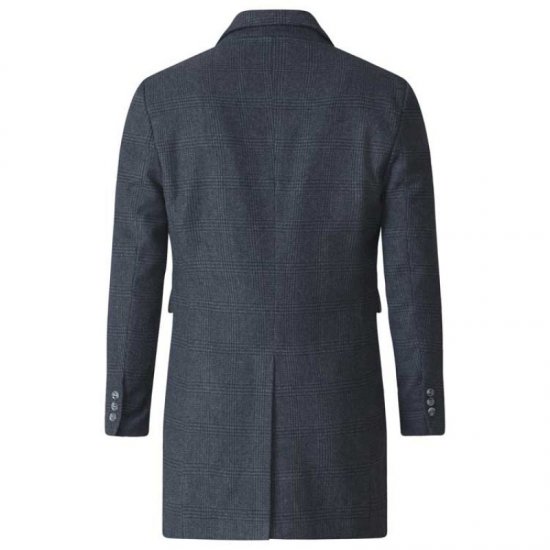 D555 Terry Checked Overcoat Charcoal - Didelės vyriškos striukės - Didelės vyriškos striukės