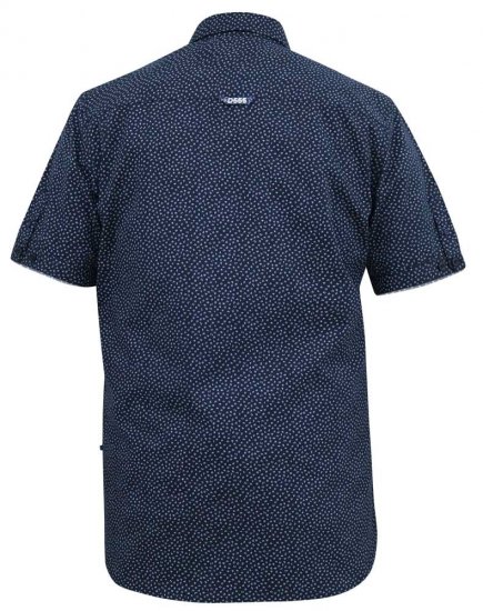 D555 BRODY S/S Micro AO Print Shirt Navy - Marškiniai - Marškiniai - 2XL-8XL
