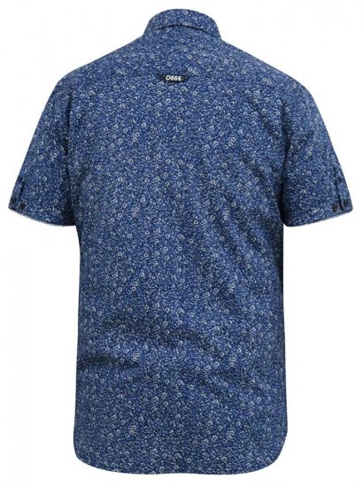 D555 KYLE S/S Micro AO Print Shirt Blue - Marškiniai - Marškiniai - 2XL-8XL