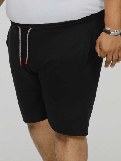 D555 STEFAN1 Elasticated Waist Loop Back Shorts Black - Laisvalaikio kelnės ir šortai - Laisvalaikio Kelnės ir Šortai - 2XL-12XL