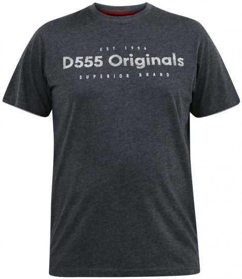 D555 ALFRED 2-Pack Brand Carrier Printed Crew Neck T-Shirts - Marškinėliai - Marškinėliai - 2XL-14XL