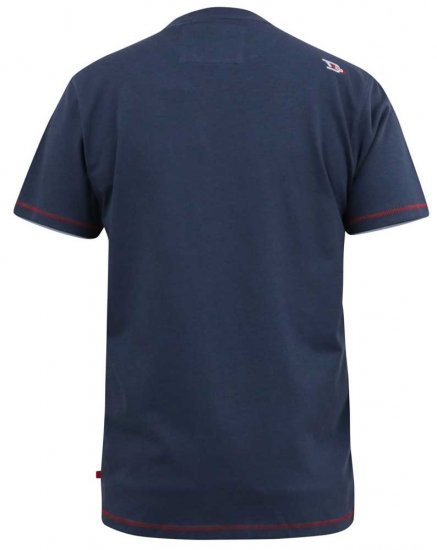 D555 COOK Trio Of Skulls Printed Crew Neck T-Shirt Slate Blue - Marškinėliai - Marškinėliai - 2XL-14XL