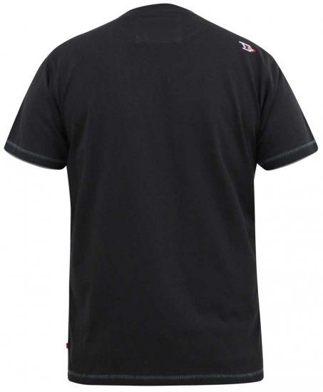 D555 CORTEX California Snake Printed Crew Neck T-Shirt Washed Black - Marškinėliai - Marškinėliai - 2XL-14XL