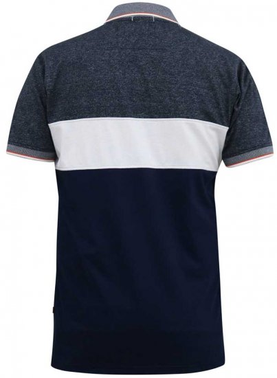 D555 EMERSON Cut And Sew Polo With Jacquard Collar Navy - Polo marškinėliai - Polo marškinėliai - 2XL-8XL