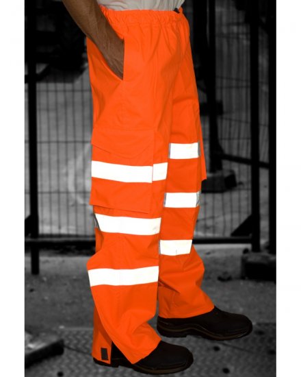Leo Instow Breathable Executive Cargo Rain pants Hi-Vis Orange - Darbo drabužiai - Darbo drabužiai - 3XL-10XL