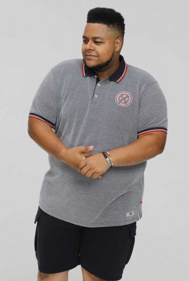 D555 KEMSTON Birds Eye Pique Polo Navy/White - Polo marškinėliai - Polo marškinėliai - 2XL-8XL