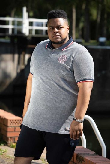 D555 KEMSTON Birds Eye Pique Polo Navy/White - Polo marškinėliai - Polo marškinėliai - 2XL-8XL