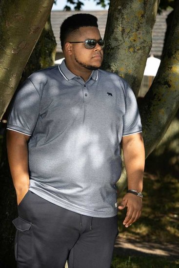 D555 GIBRALTAR Pique Polo Blue - Polo marškinėliai - Polo marškinėliai - 2XL-8XL