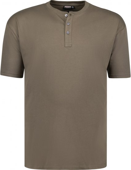 Adamo Silas Regular fit Serafino T-shirt Khaki - Marškinėliai - Marškinėliai - 2XL-14XL