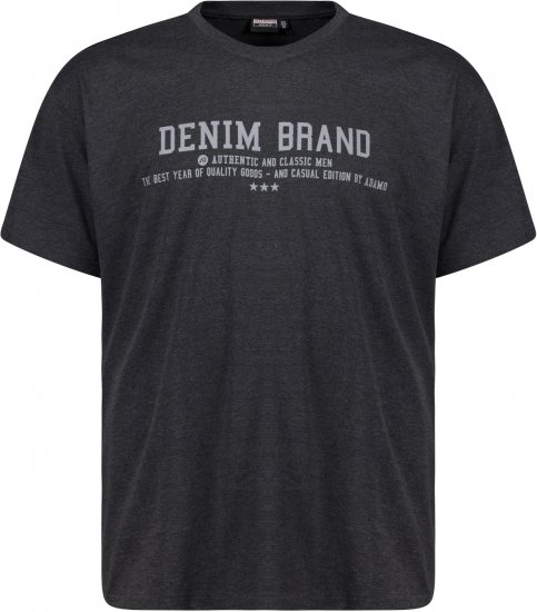 Adamo Simon Regular fit Printed T-shirt Charcoal - Marškinėliai - Marškinėliai - 2XL-14XL