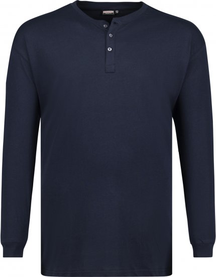 Adamo Sven Regular fit Serafino Long sleeve T-shirt Navy - Marškinėliai - Marškinėliai - 2XL-14XL