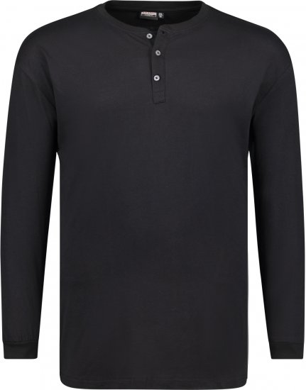 Adamo Sven Regular fit Serafino Long sleeve T-shirt Black - Marškinėliai - Marškinėliai - 2XL-14XL