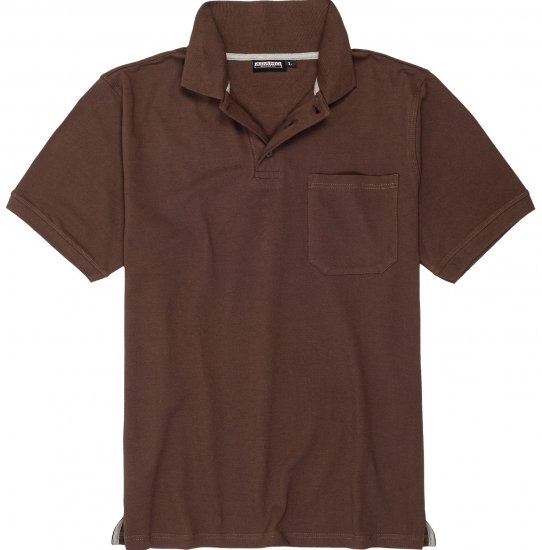 Adamo Klaas Regular fit Polo Shirt with Pocket Braun - Polo marškinėliai - Polo marškinėliai - 2XL-8XL