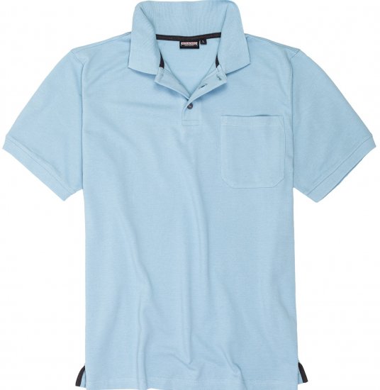 Adamo Klaas Regular fit Polo Shirt with Pocket Light Blue - Polo marškinėliai - Polo marškinėliai - 2XL-8XL