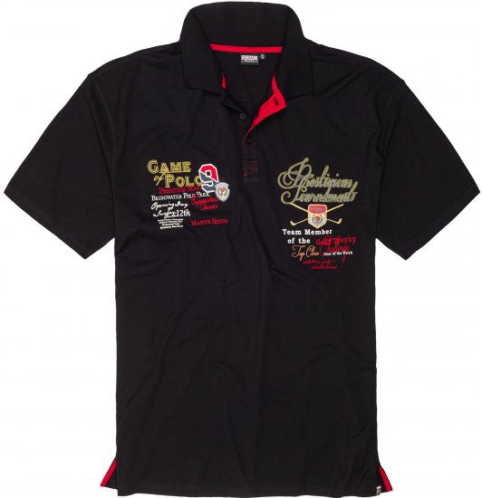 Adamo DURBAN Regular fit Polo Shirt Black - Polo marškinėliai - Polo marškinėliai - 2XL-8XL