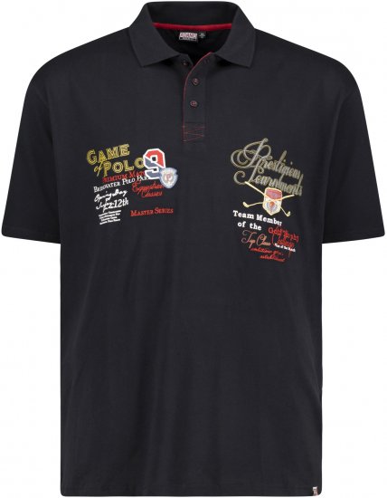Adamo DURBAN Regular fit Polo Shirt Black - Polo marškinėliai - Polo marškinėliai - 2XL-8XL