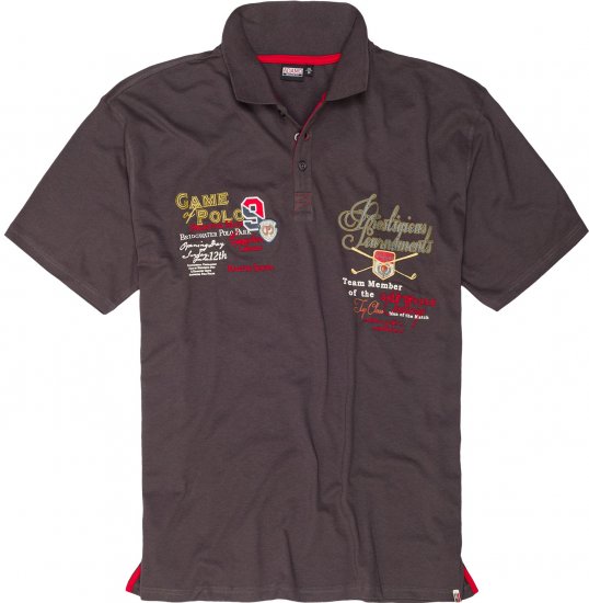 Adamo DURBAN Regular fit Polo Shirt Charocal - Polo marškinėliai - Polo marškinėliai - 2XL-8XL
