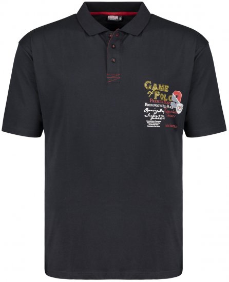 Adamo Perth Printed Polo Shirt Black - Polo marškinėliai - Polo marškinėliai - 2XL-8XL