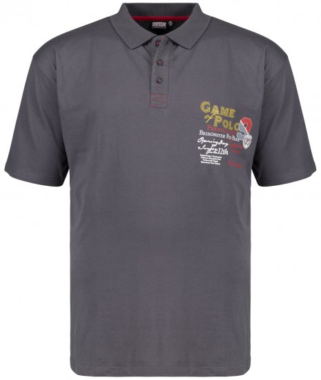 Adamo Perth Printed Polo Shirt Charcoal - Polo marškinėliai - Polo marškinėliai - 2XL-8XL