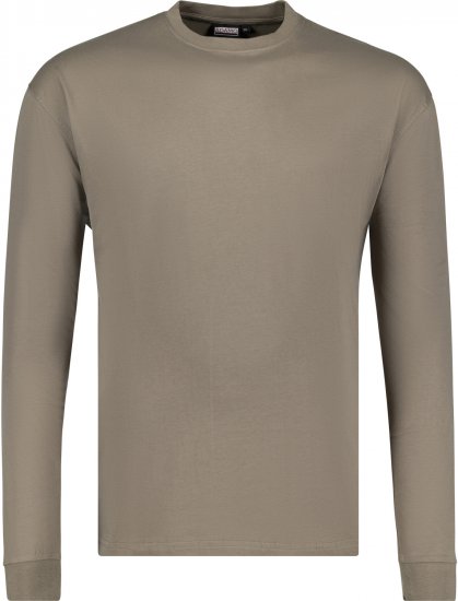 Adamo Floyd Comfort fit Long sleeve T-shirt Khaki - Marškinėliai - Marškinėliai - 2XL-14XL