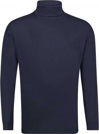 Adamo Fabio Comfort fit Turtleneck Long sleeve T-shirt Navy - Marškinėliai - Marškinėliai - 2XL-14XL